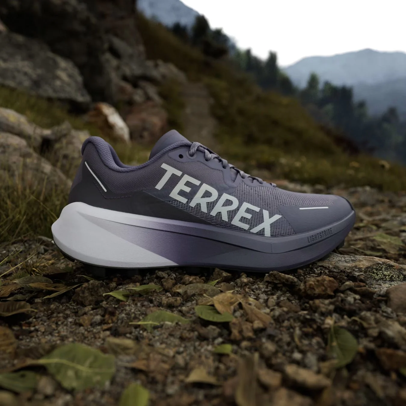 Adidas Terrex Womens Agravic 3 Trail Running Shoes Preloved Violet / Grey One / Powder Plum - Image 2