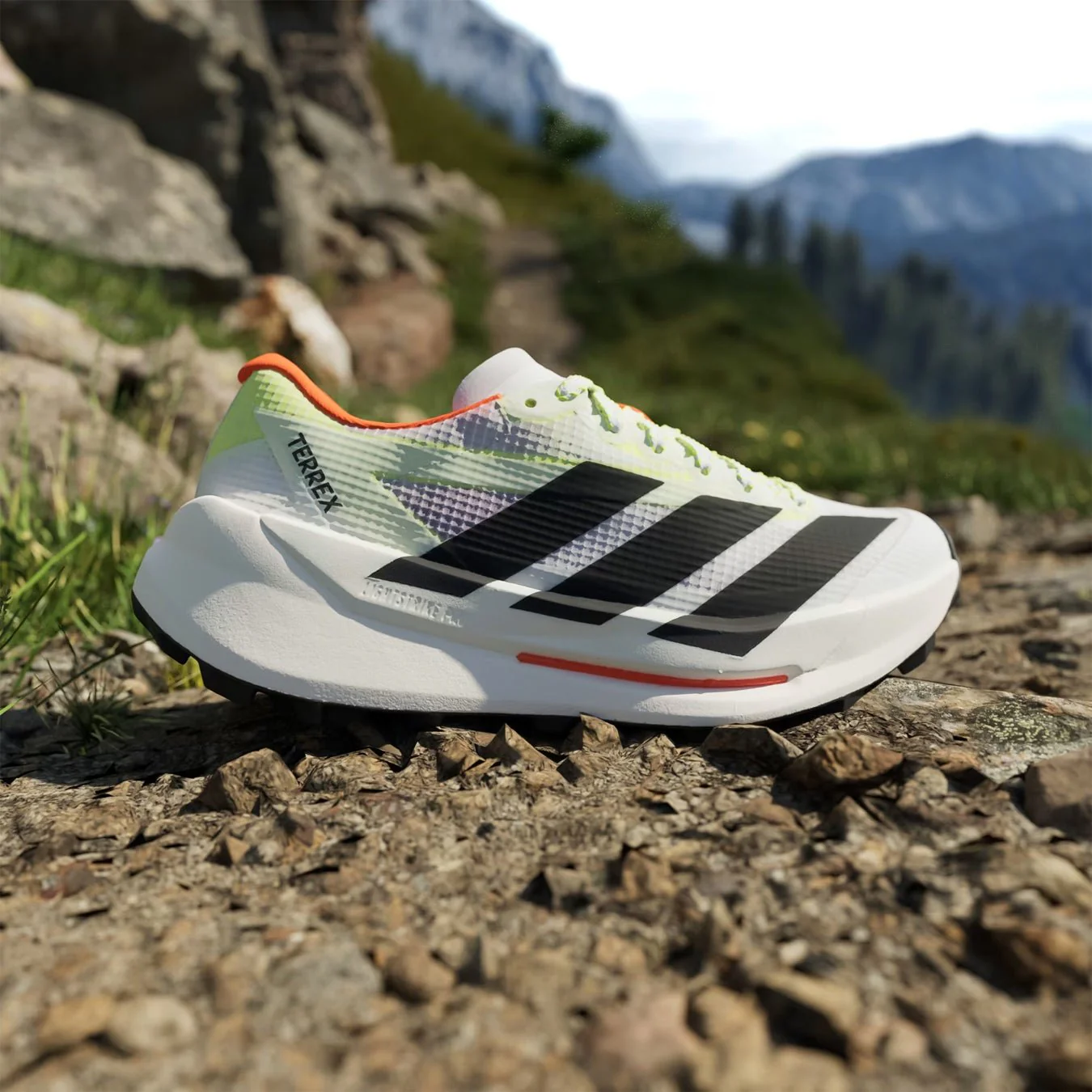Adidas Terrex Womens Agravic TT Trail Running Shoe Cloud White / Core Black / Impact Orange - Image 2