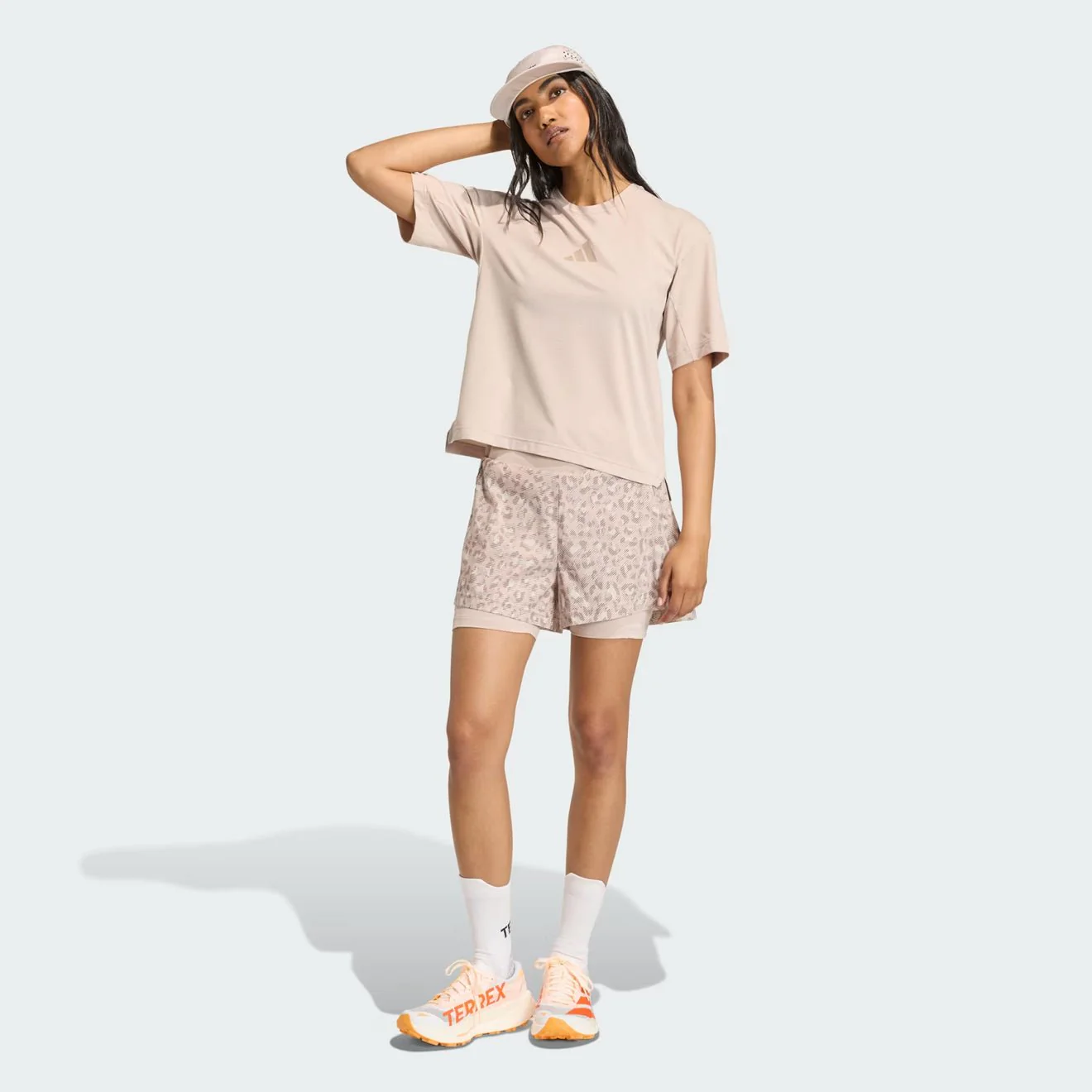Adidas Terrex Womens WXPL 2 In 1 Shorts AOP Beige / Wonder Taupe / Trace Brown - Image 2