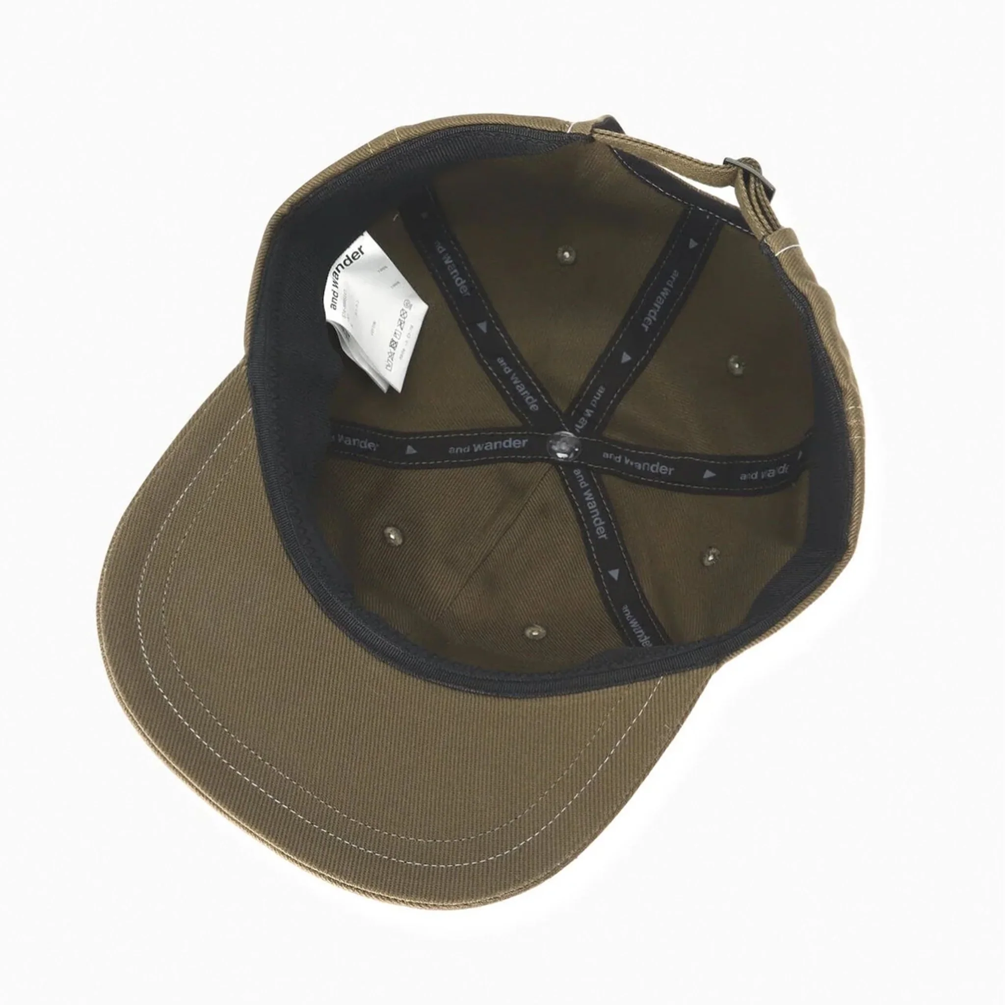 And Wander Cotton Twill Cap Khaki - Image 6