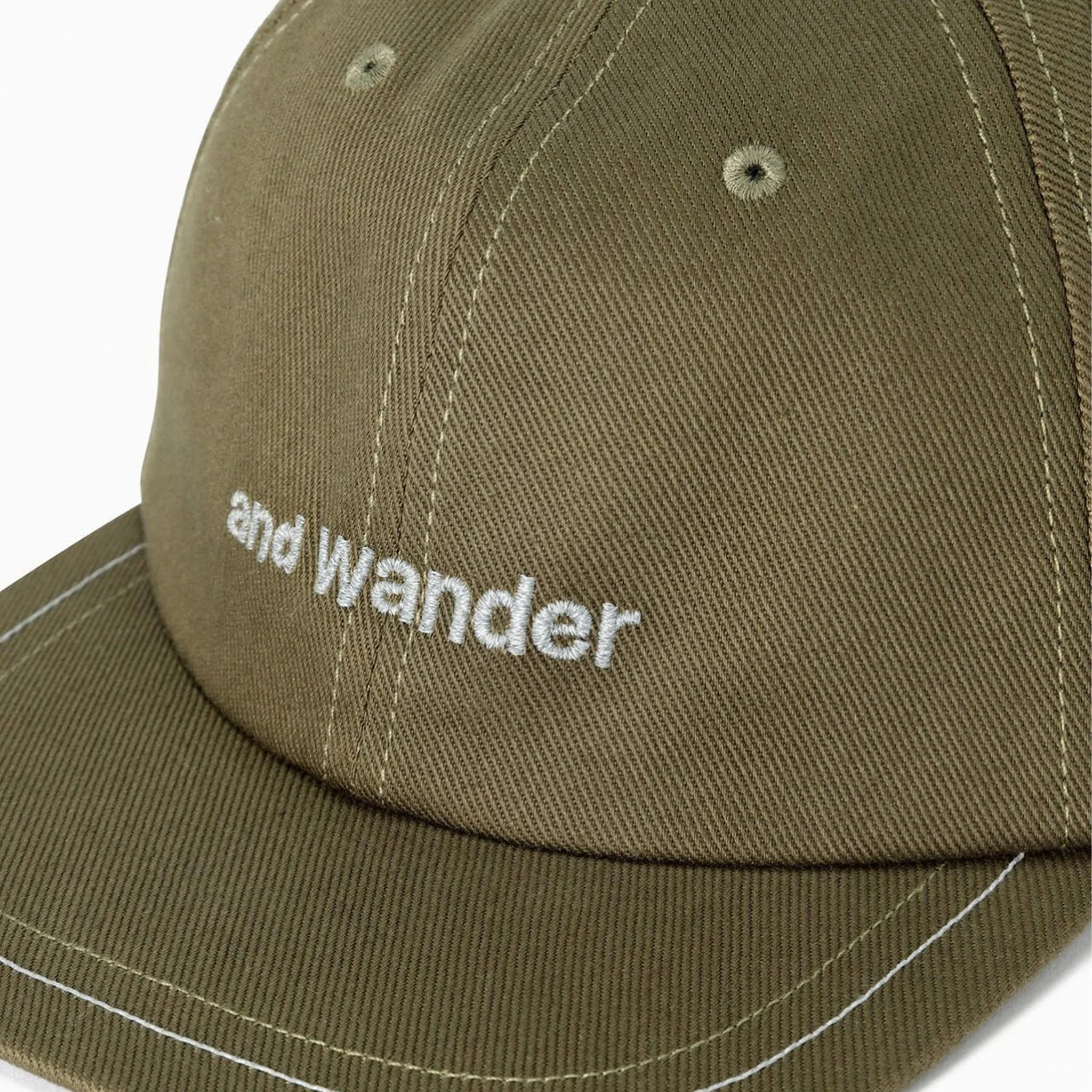 And Wander Cotton Twill Cap Khaki - Image 8