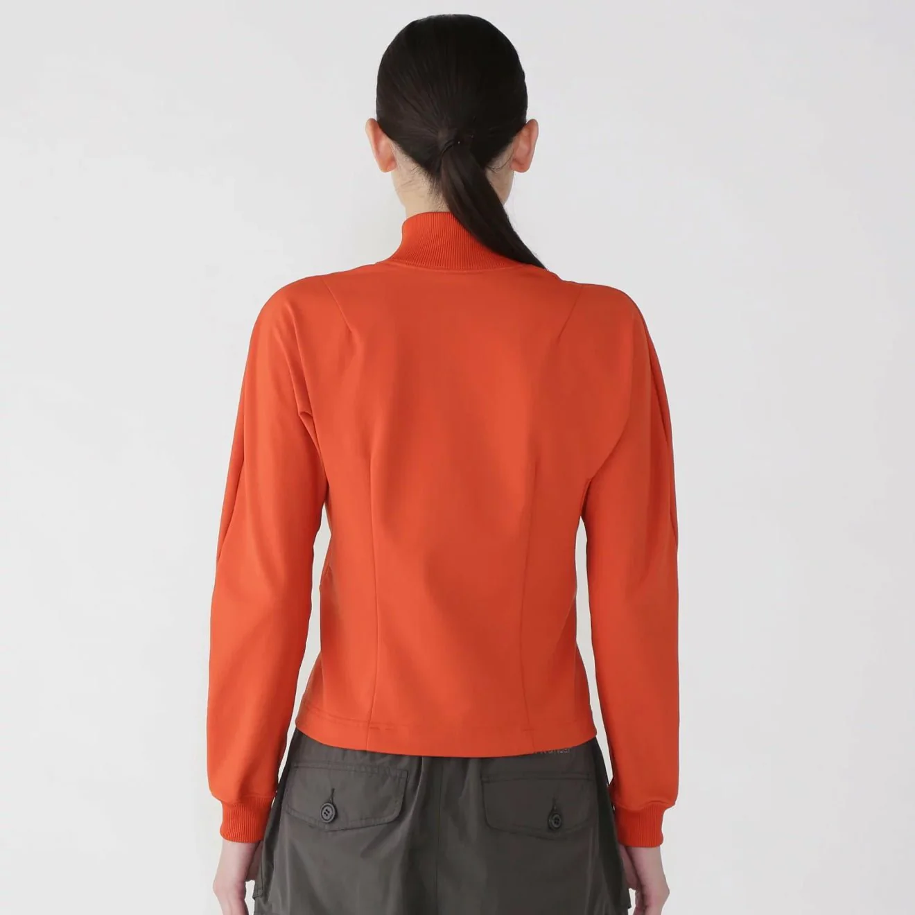And Wander Womens Back Pile Zip Up Orange - Image 4
