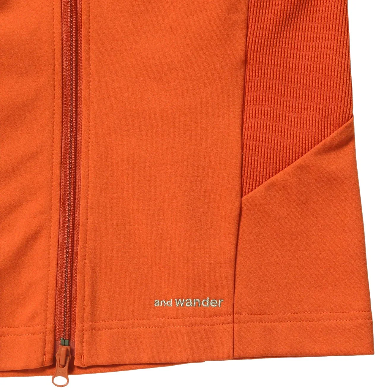 And Wander Womens Back Pile Zip Up Orange - Image 7