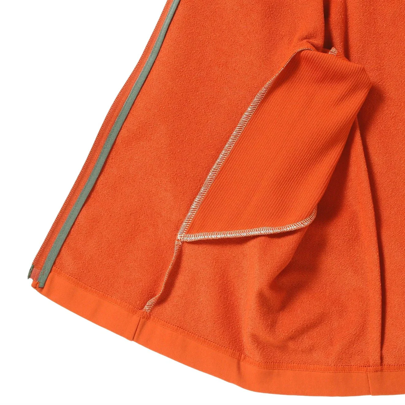 And Wander Womens Back Pile Zip Up Orange - Image 8