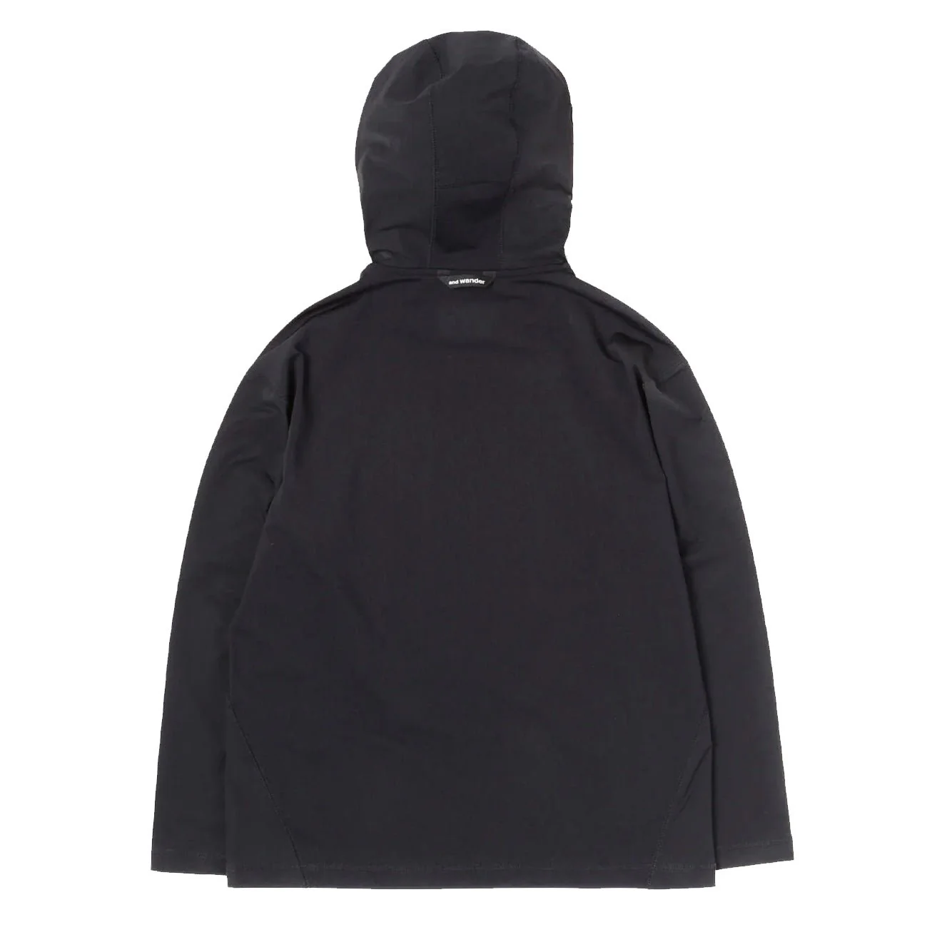 And Wander Womens Hybrid Warm Pocket Hoodie Black - Image 2