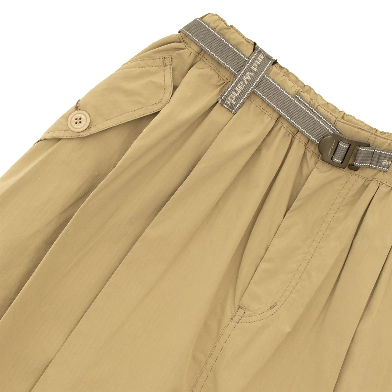 And Wander Womens Oversized Cargo Skirt Light Beige - Image 3