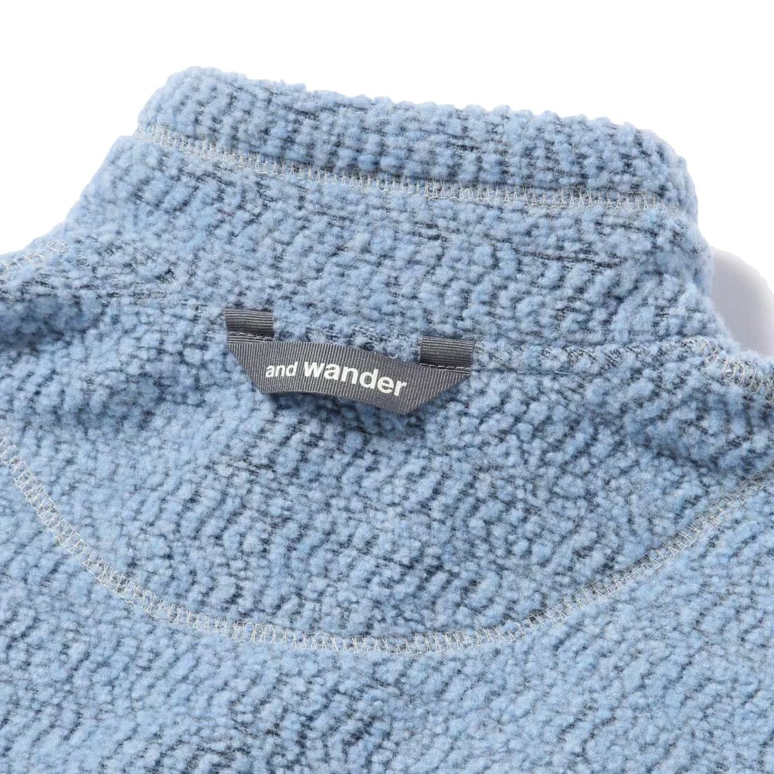 And Wander Womens Re Wool Jq Stand Zip Light Blue - Image 5