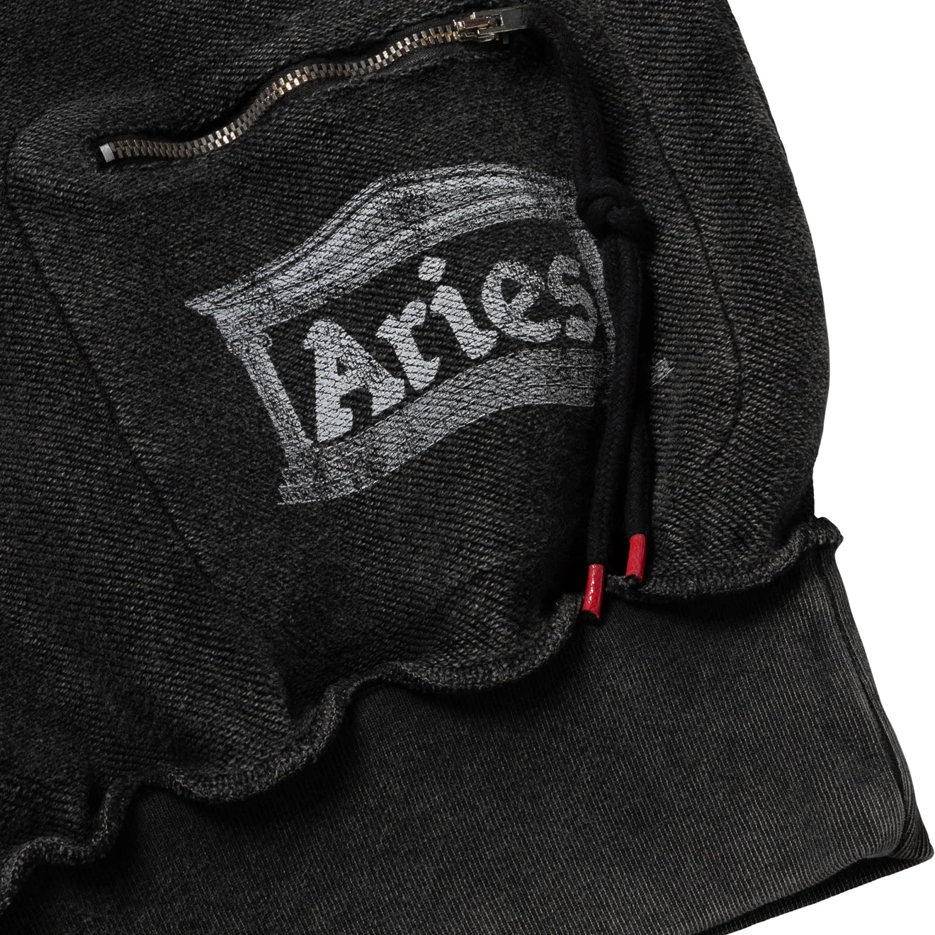 Aries Womens Aged Reverso Temple Zip Through Hoodie Black - Image 6