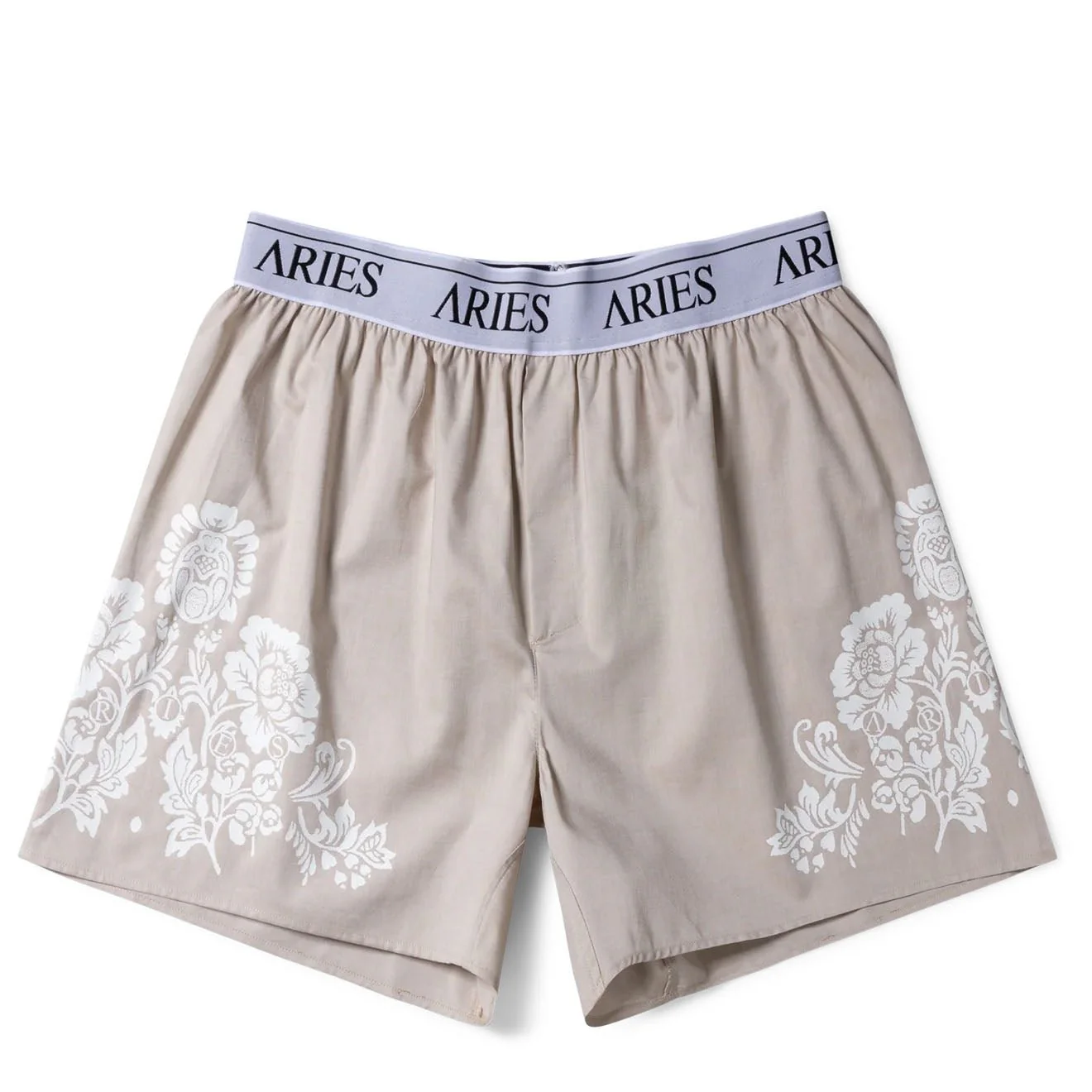 Aries Womens Lace Print Boxer Shorts Brown