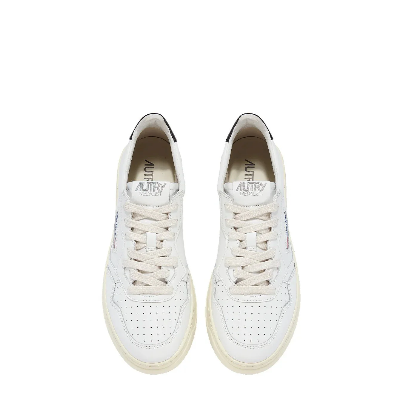 Autry Womens Medalist Low Trainer Leather / Leather - White / Black Tab - Image 2