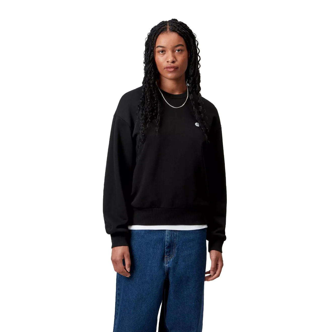 Carhartt WIP Womens Casey Sweatshirt Black / Silver - Image 3