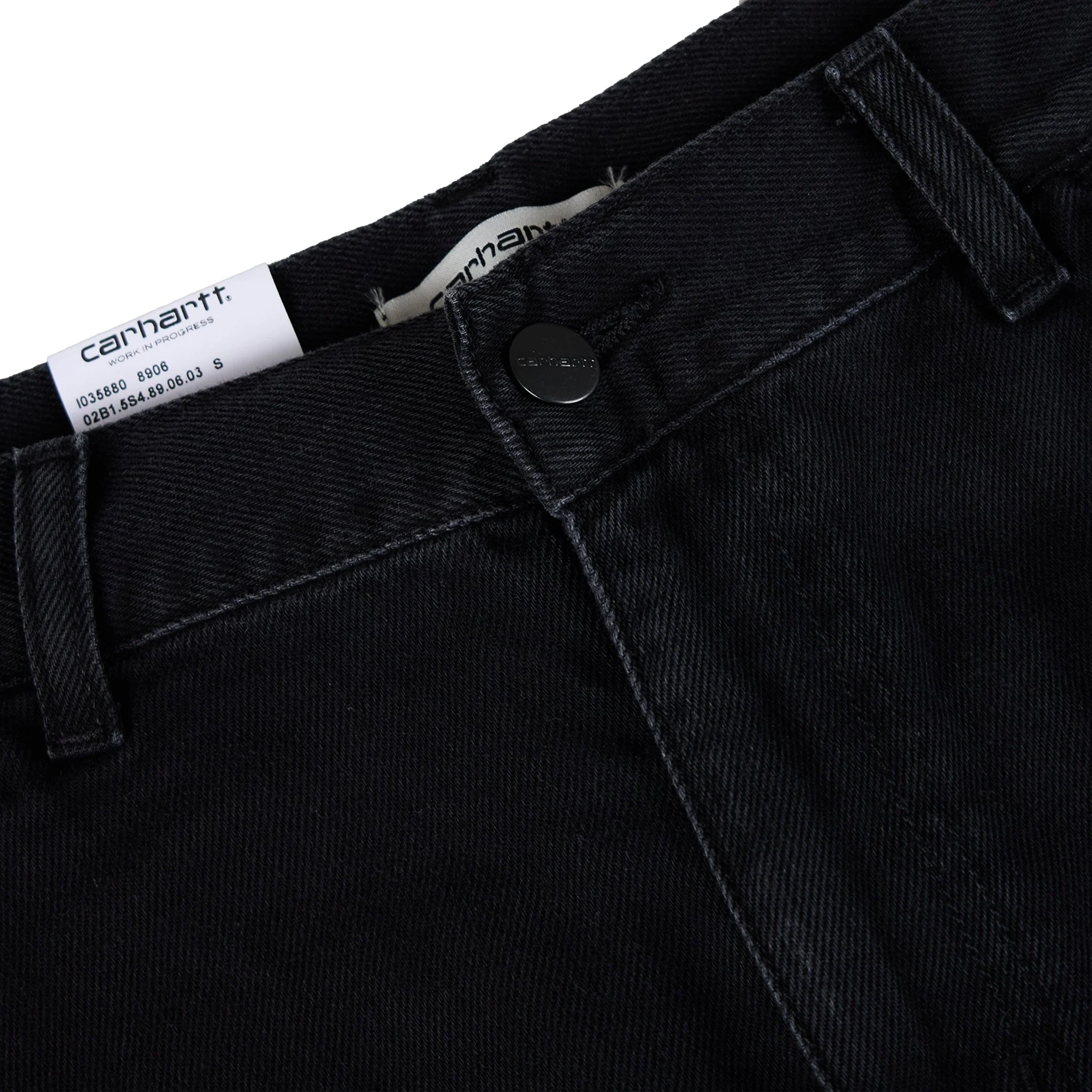 Carhartt WIP Womens Double Knee Skirt Black Stone Washed - Image 6