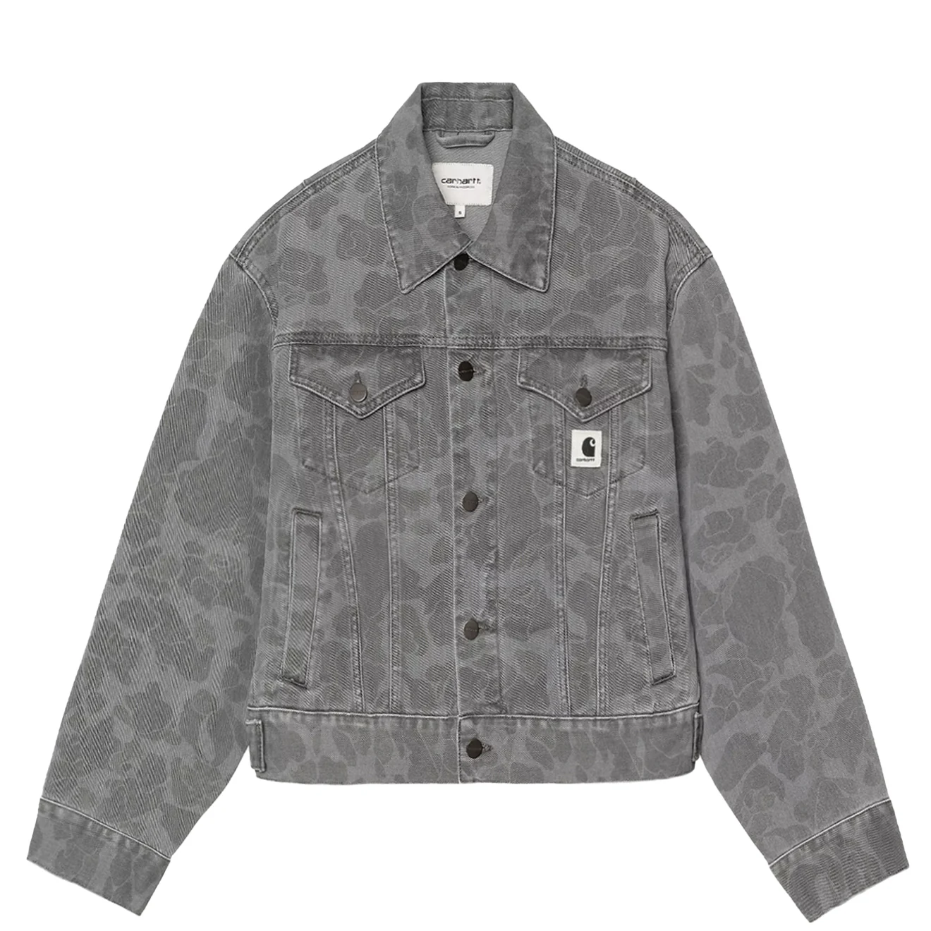 Carhartt WIP Womens Duck Orell Jacket Camo Duck Black Heavy Bleached