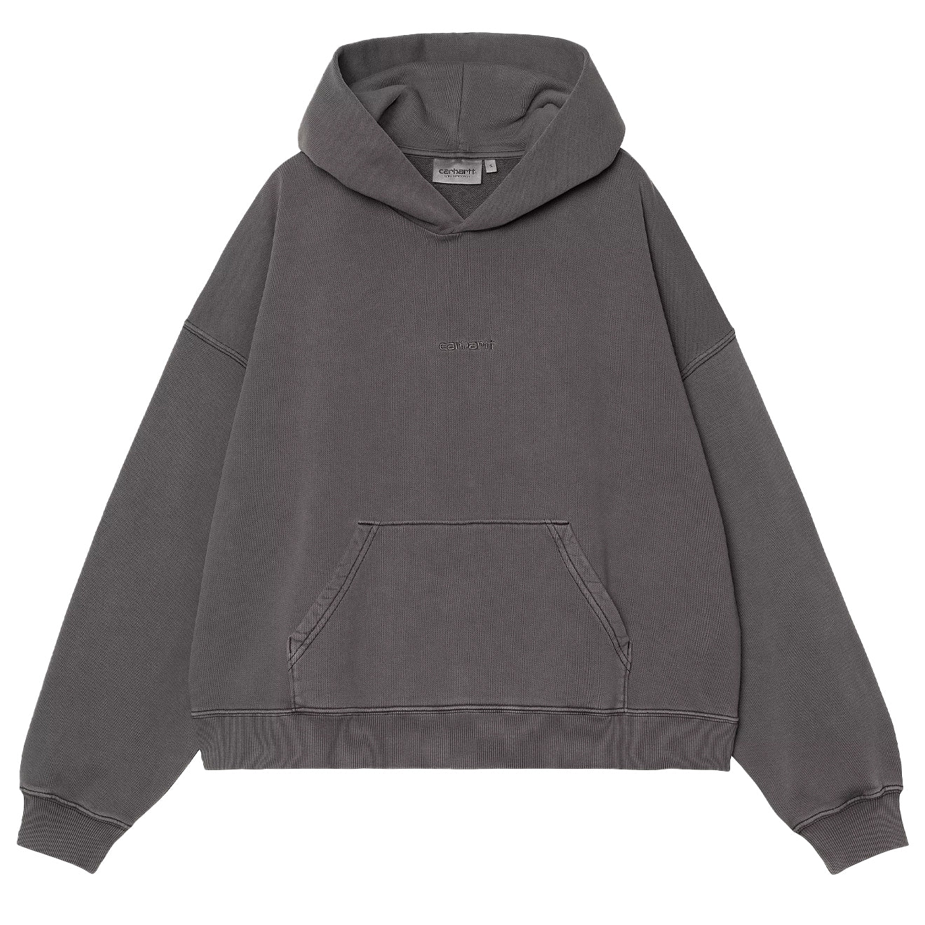Carhartt WIP Womens Hooded Benton Sweat Black Garment Dyed