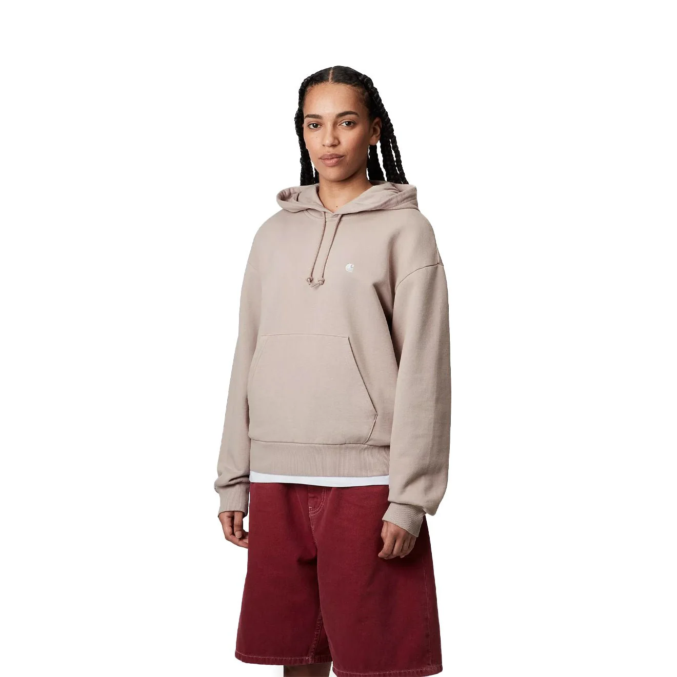 Carhartt WIP Womens Hooded Casey Sweatshirt Dusky Beige / Silver - Image 3