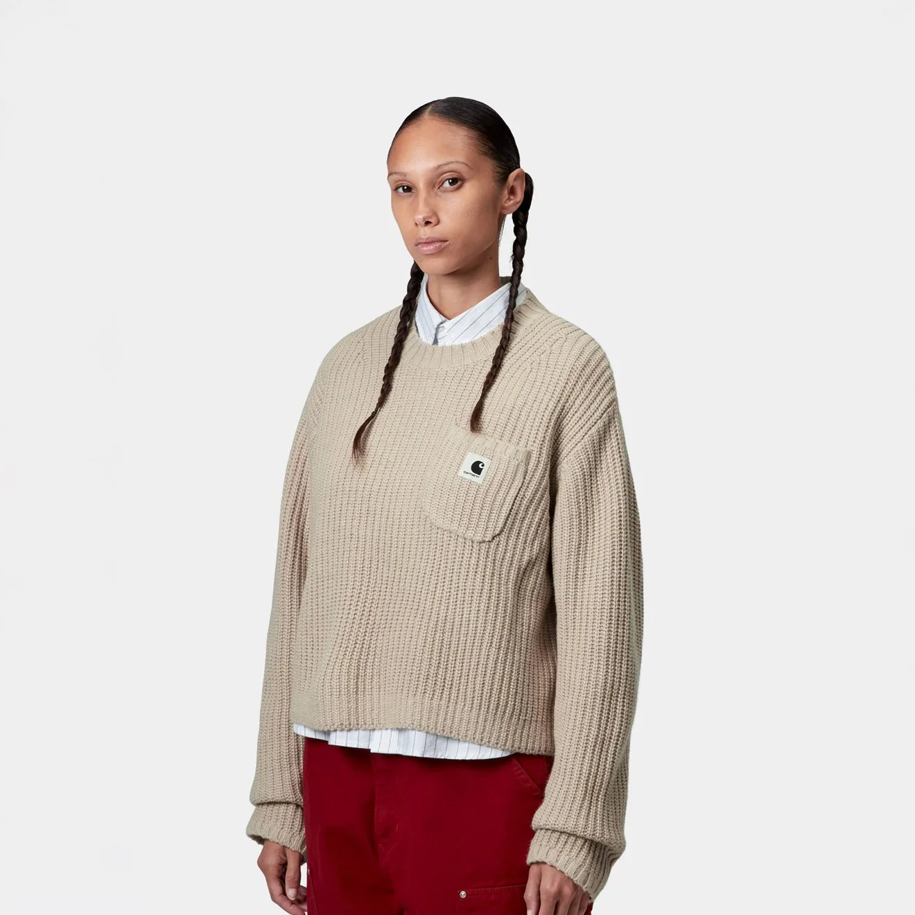 Carhartt WIP Womens Mira Sweater Fleur De Sel - Image 3