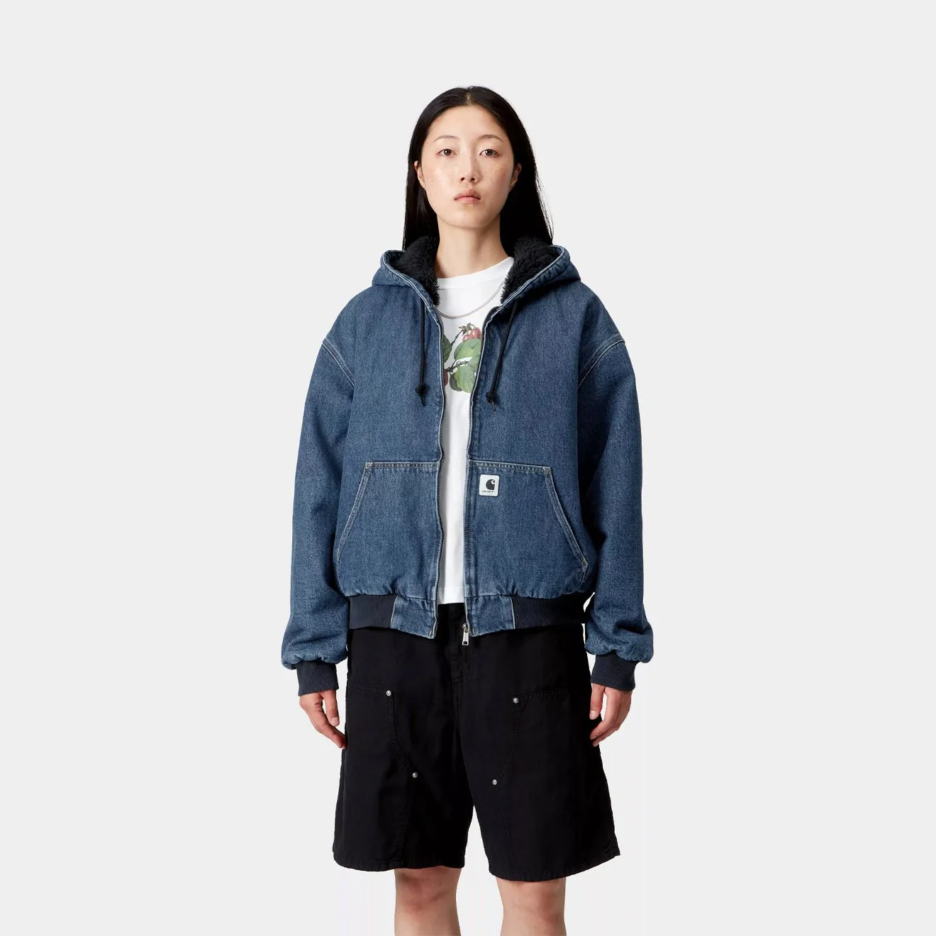 Carhartt WIP Womens OG Active Jacket Blue Stone Washed - Image 3