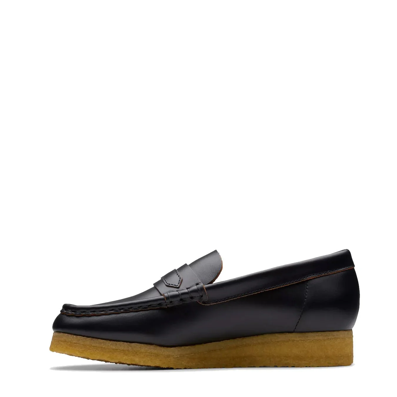 Clarks Originals Womens Wallabee Loafer Black Smooth Leather - Image 3
