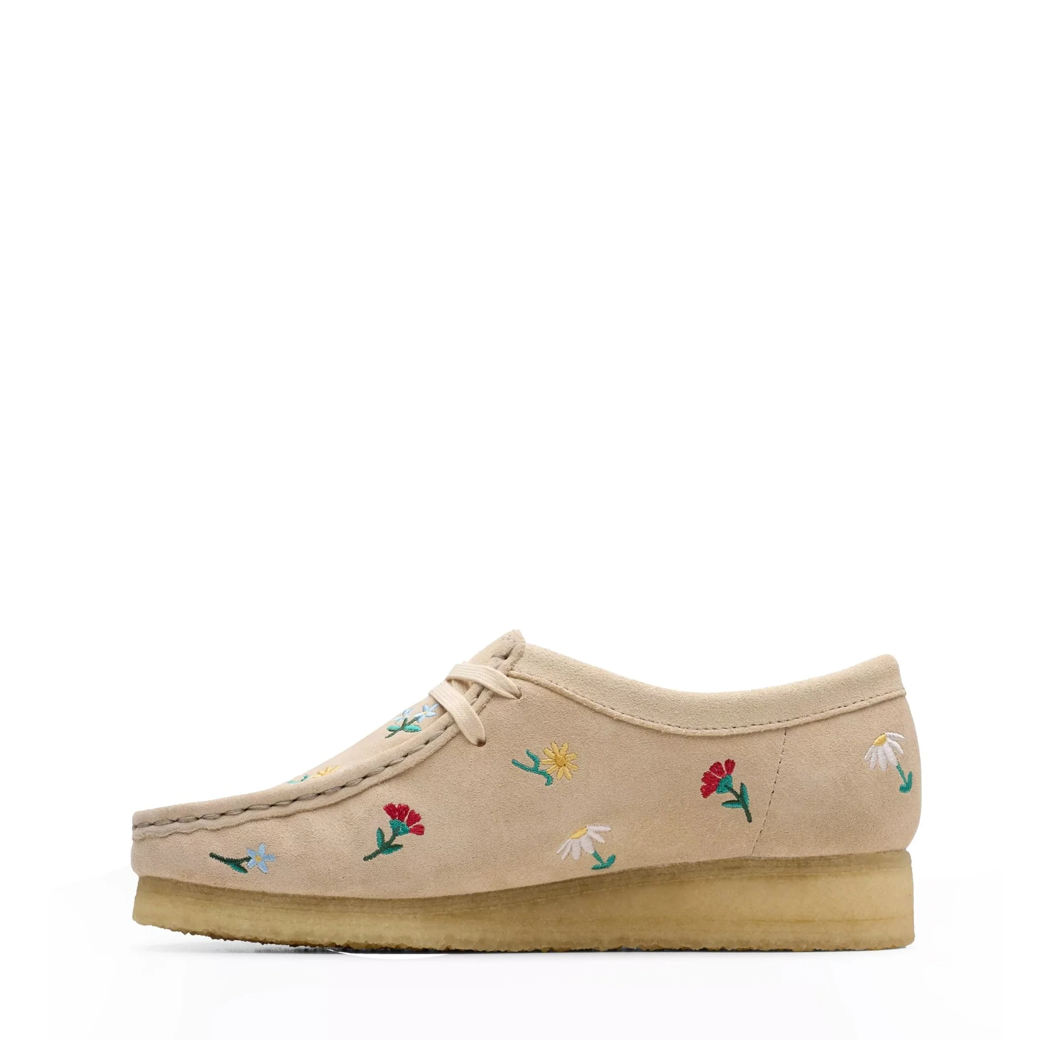 Clarks Originals Womens Wallabee Taupe Embroidery - Image 5