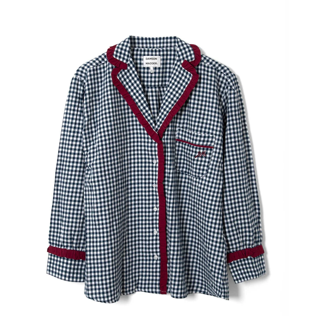 Damson Madder Antonia Pyjama Set Navy Gingham - Image 2