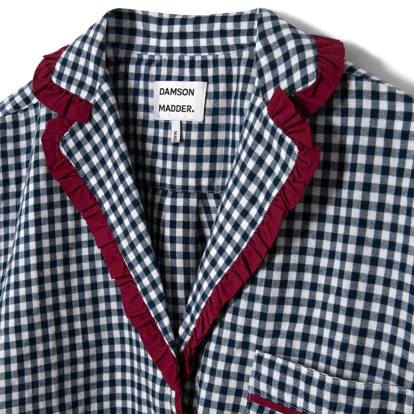 Damson Madder Antonia Pyjama Set Navy Gingham - Image 5