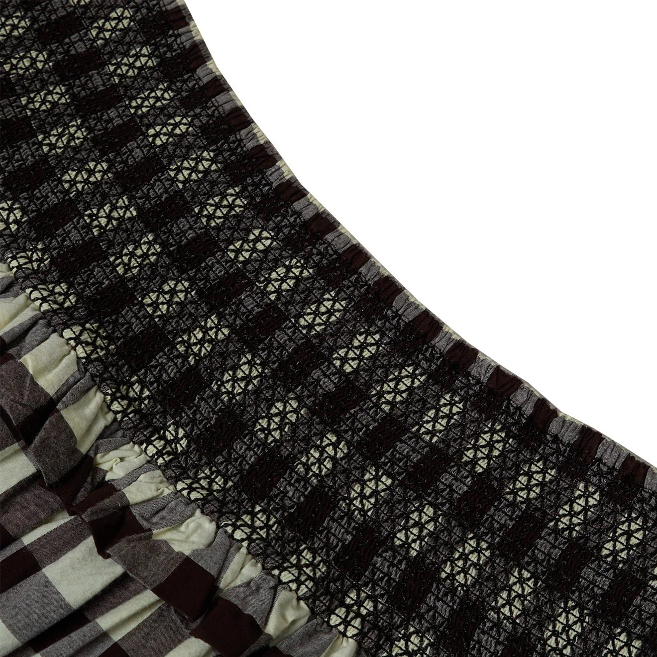 Damson Madder Ava Ruffle Midi Skirt Black & Butter Gingham - Image 3