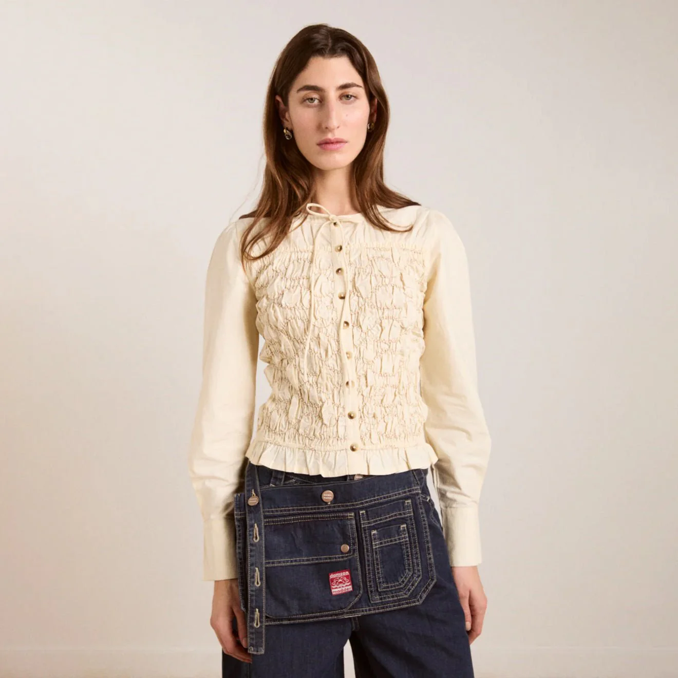 Damson Madder Elliana Smocked Cardi Butter Smocked - Image 2