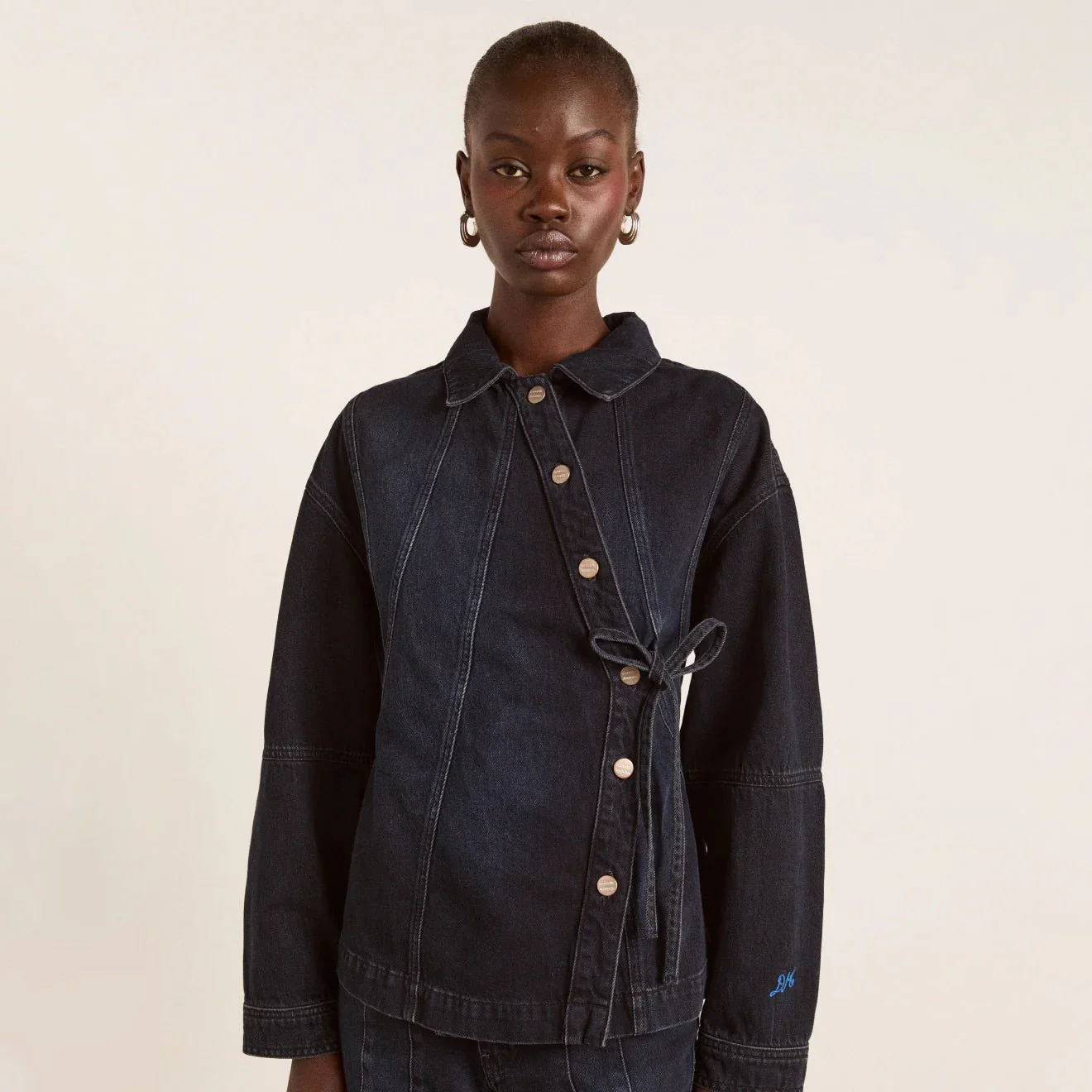 Damson Madder Finella Denim Shirt Wavy Seams - Image 5