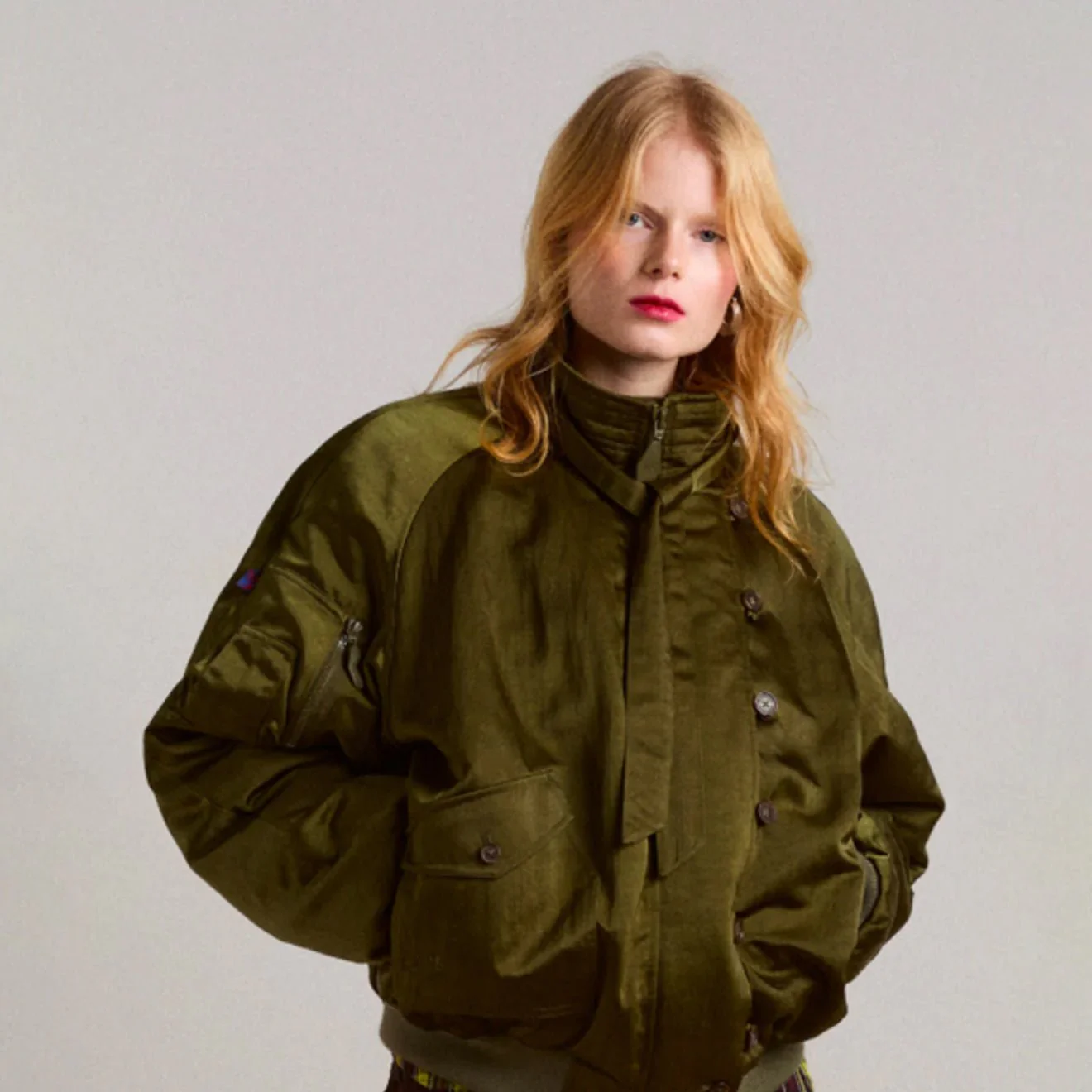 Damson Madder Joanie Bomber Olive - Image 4