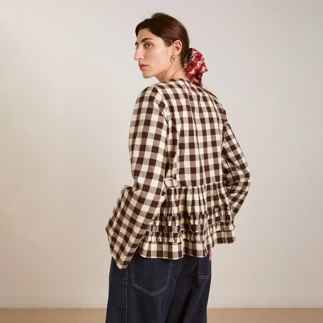 Damson Madder Madison Blouse Butter Gingham - Image 6