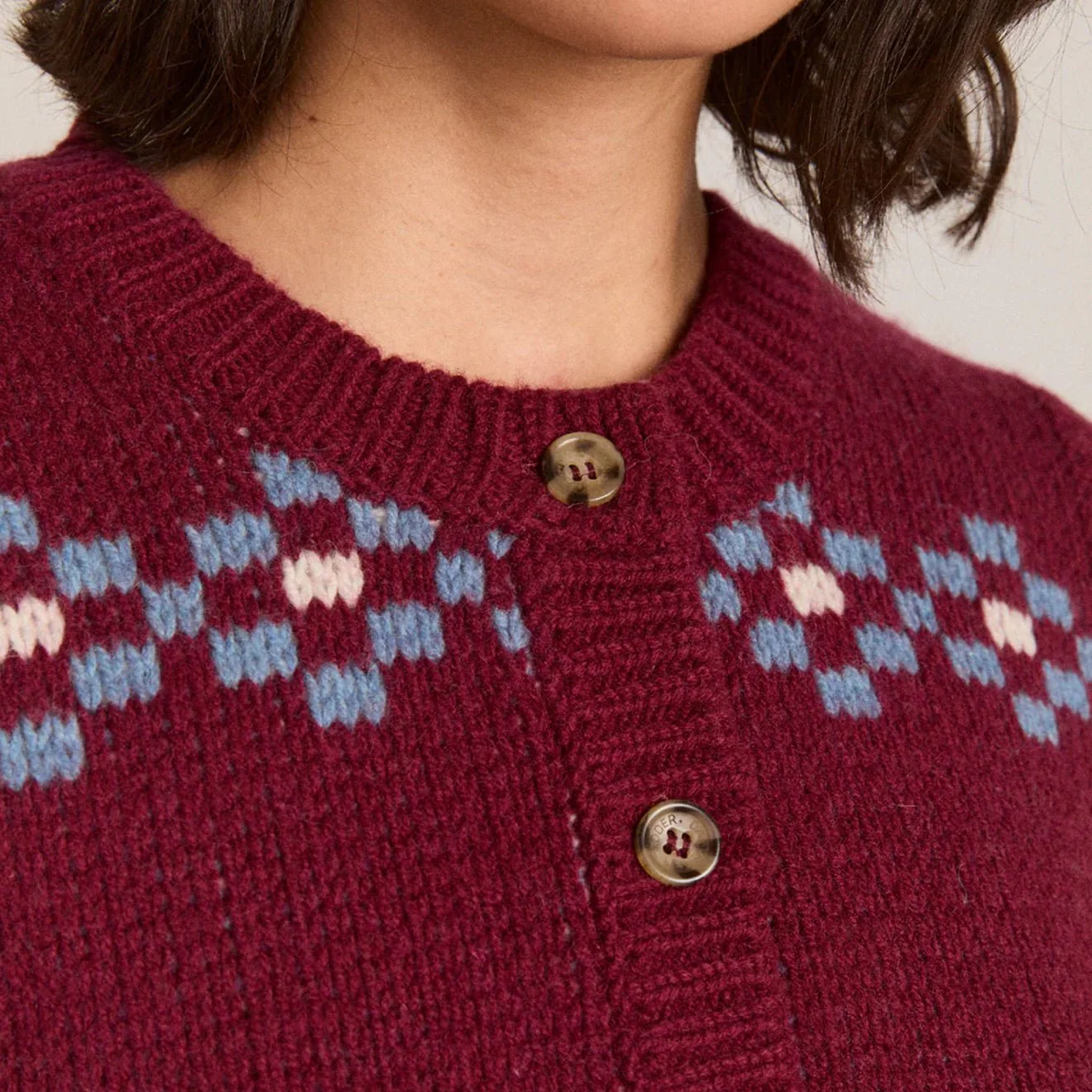 Damson Madder Sofie Wool Vest Novelty Intarsia - Image 6