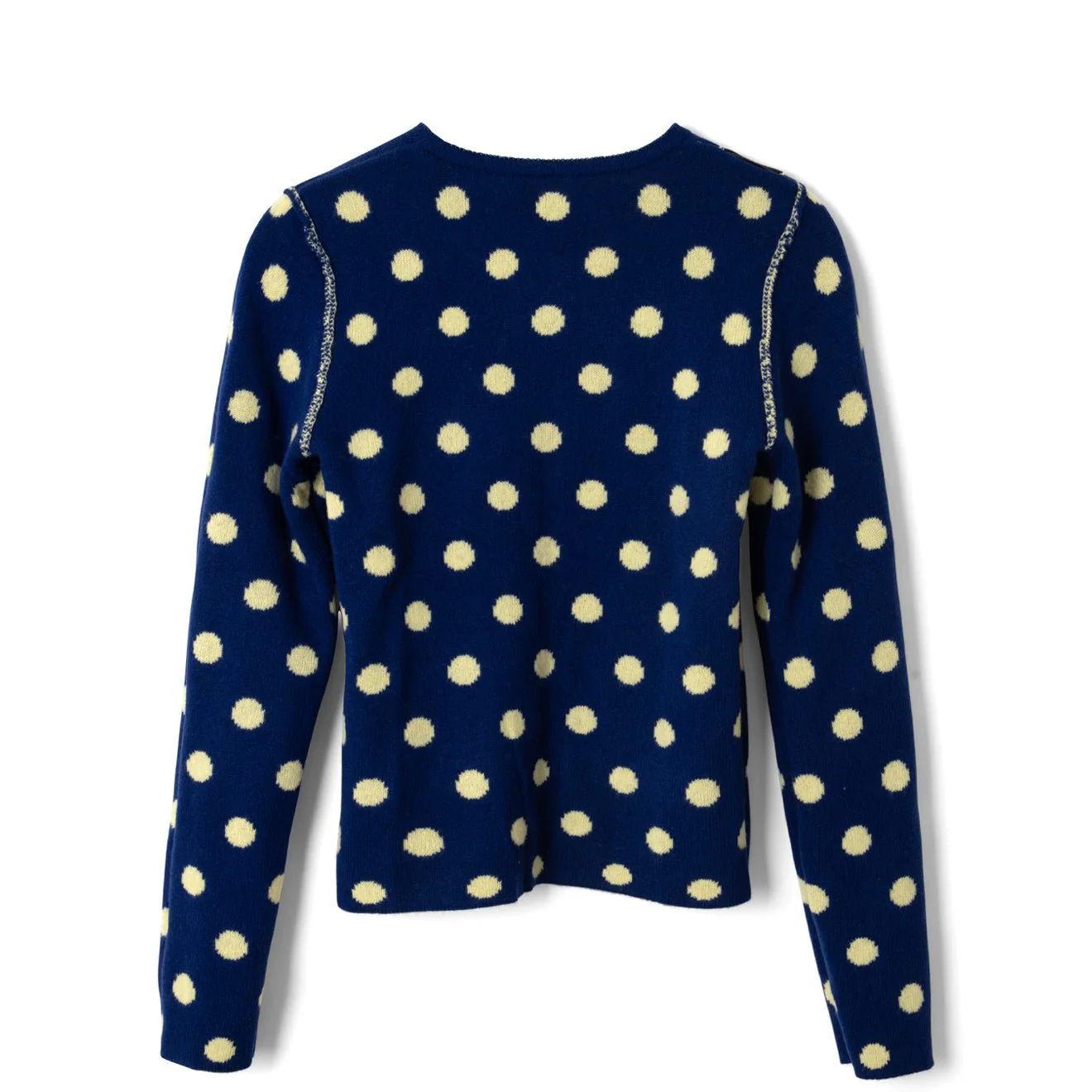 Damson Madder Tabitha Reversible Cardigan Navy / Butter Spot - Image 4