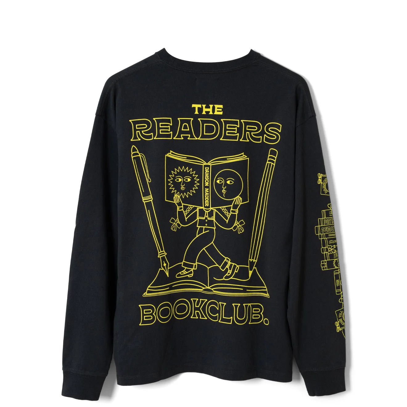Damson Madder The Reader L/S Tee Charcoal - Image 2