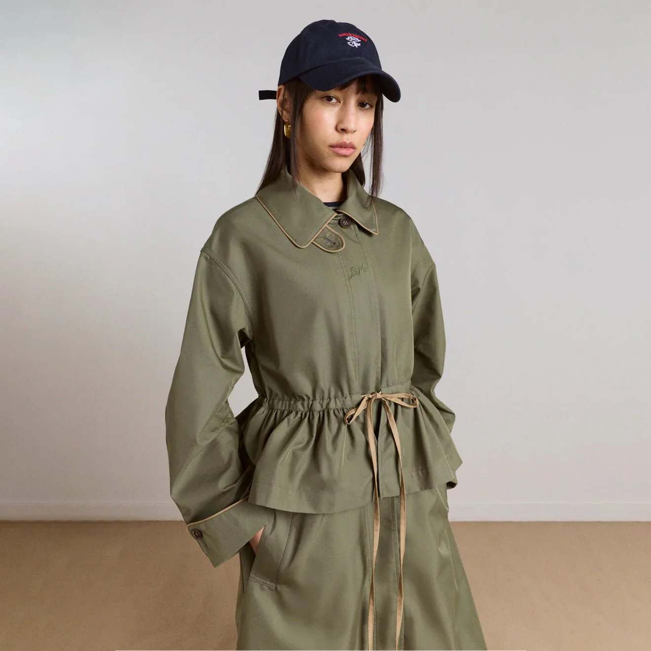 Damson Madder Womens Multi-Wear Myrtle Trench Khaki - Image 11
