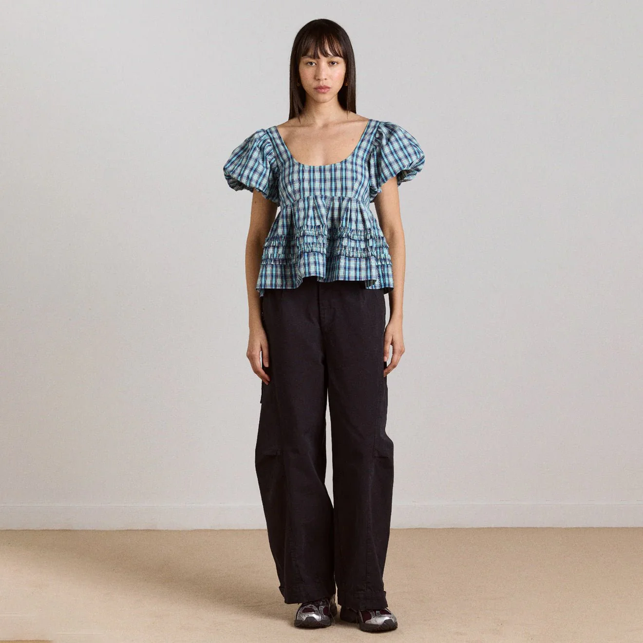 Damson Madder Womens Summer Joy Blouse Tomboy Check - Image 3