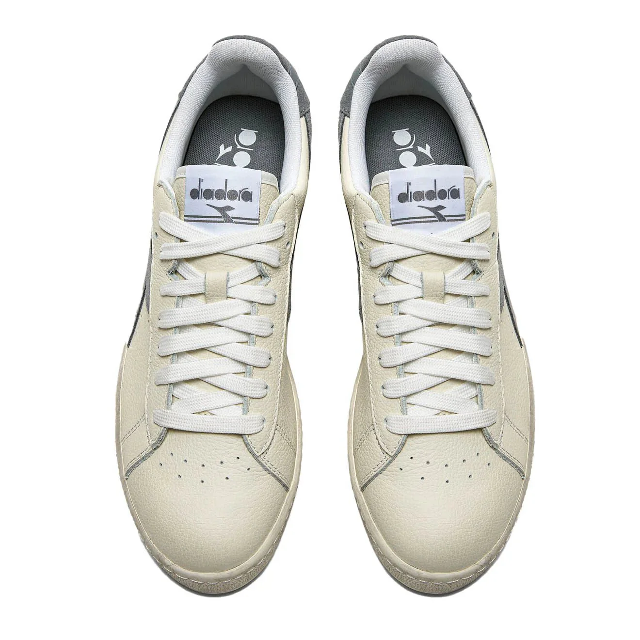 Diadora Womens Game L Low Waxed Suede Pop White / Ultimate Gray - Image 3