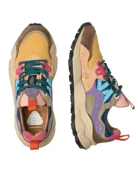 Flower Mountain Womens Yamano 3 Trainers Beige / Orca / Sage - Image 3