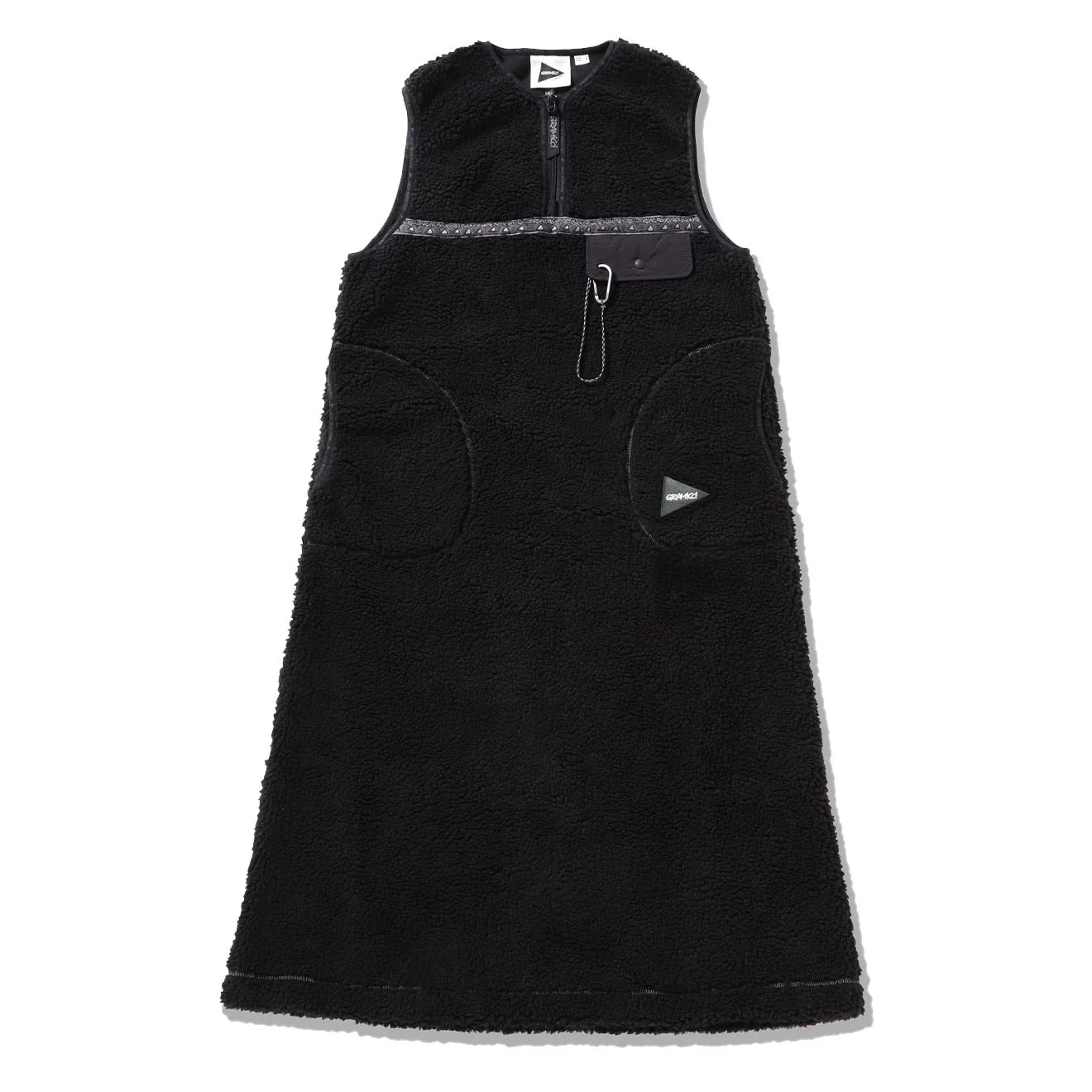 Gramicci x And Wander Womens JQ Tape Fleece Dress Black