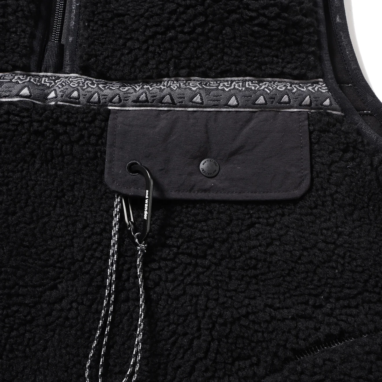 Gramicci x And Wander Womens JQ Tape Fleece Dress Black - Image 5