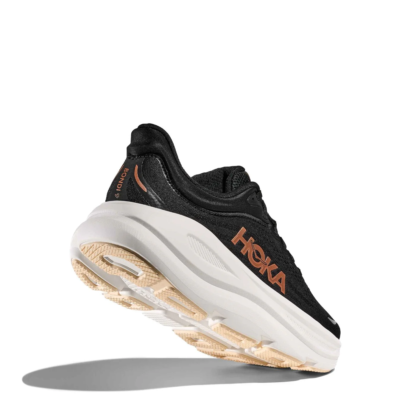 Hoka Womens Bondi 9 Trainer Black / Rose Gold - Image 6