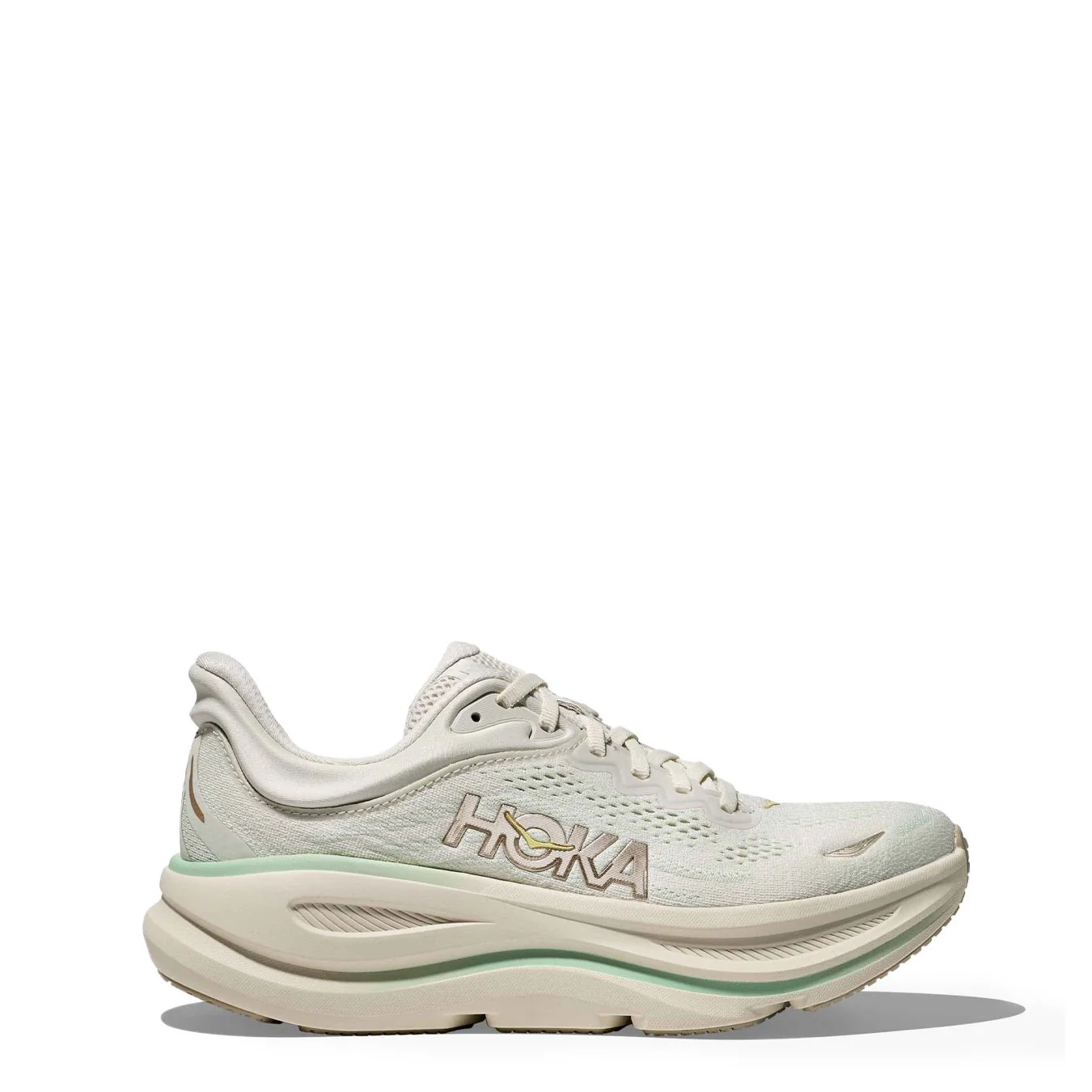 Hoka Womens Bondi 9 Trainer Truffle Salt / Sea Glass