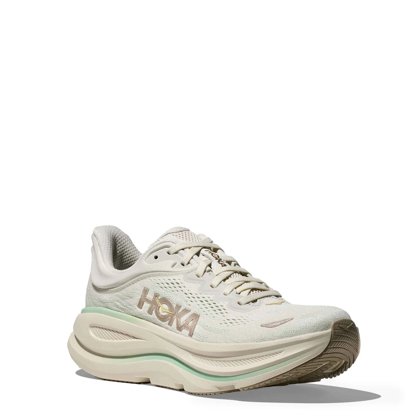 Hoka Womens Bondi 9 Trainer Truffle Salt / Sea Glass - Image 2