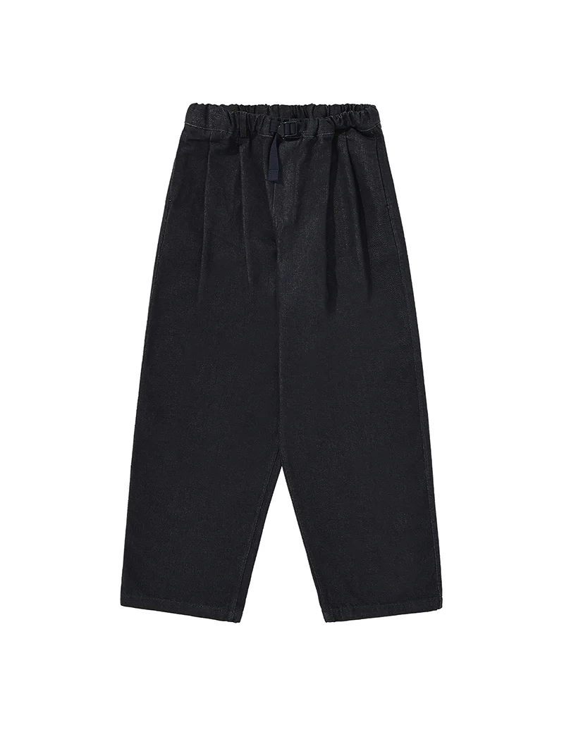 Kappy Two Tuck Wide Denim Pants Deep Indigo