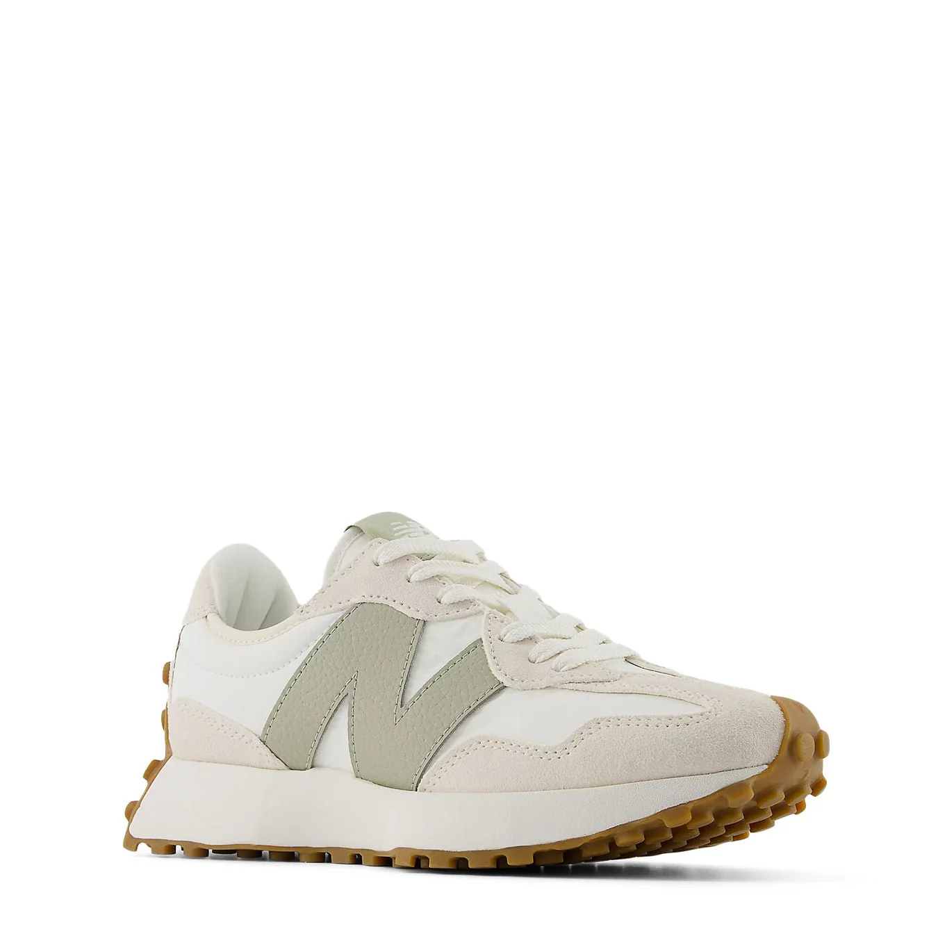 New Balance Womens 327 Trainer Linen / Sea Salt / Olivine - Image 2