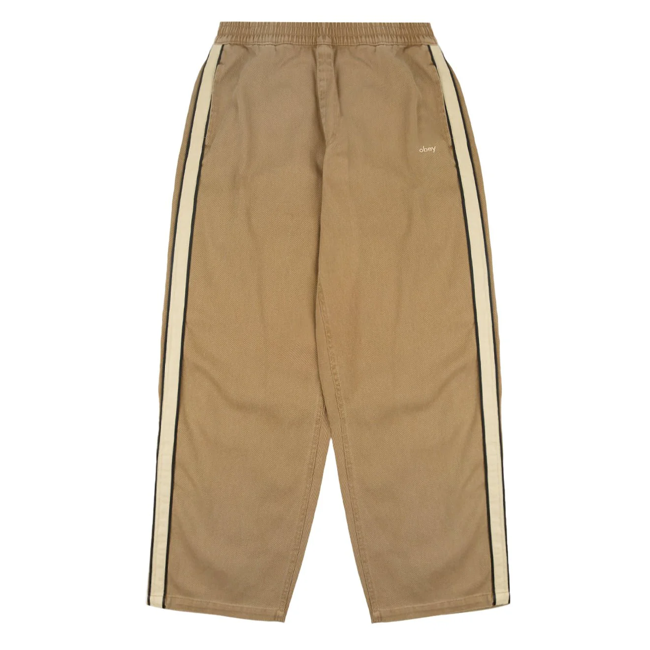 Obey Womens Astrid Side Stripe Pant Tan Faded Wash