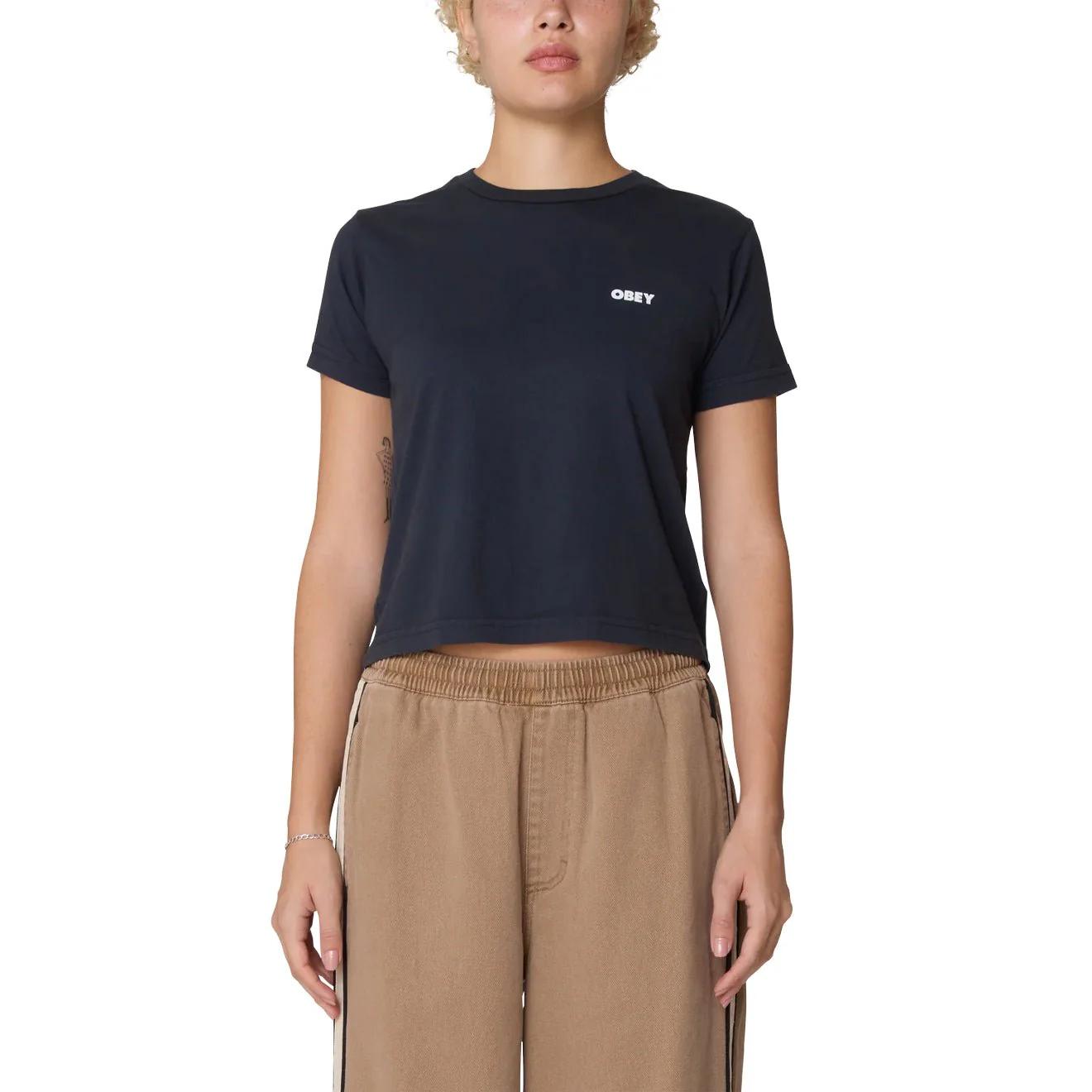 Obey Womens Visual Studios Tee Black - Image 3