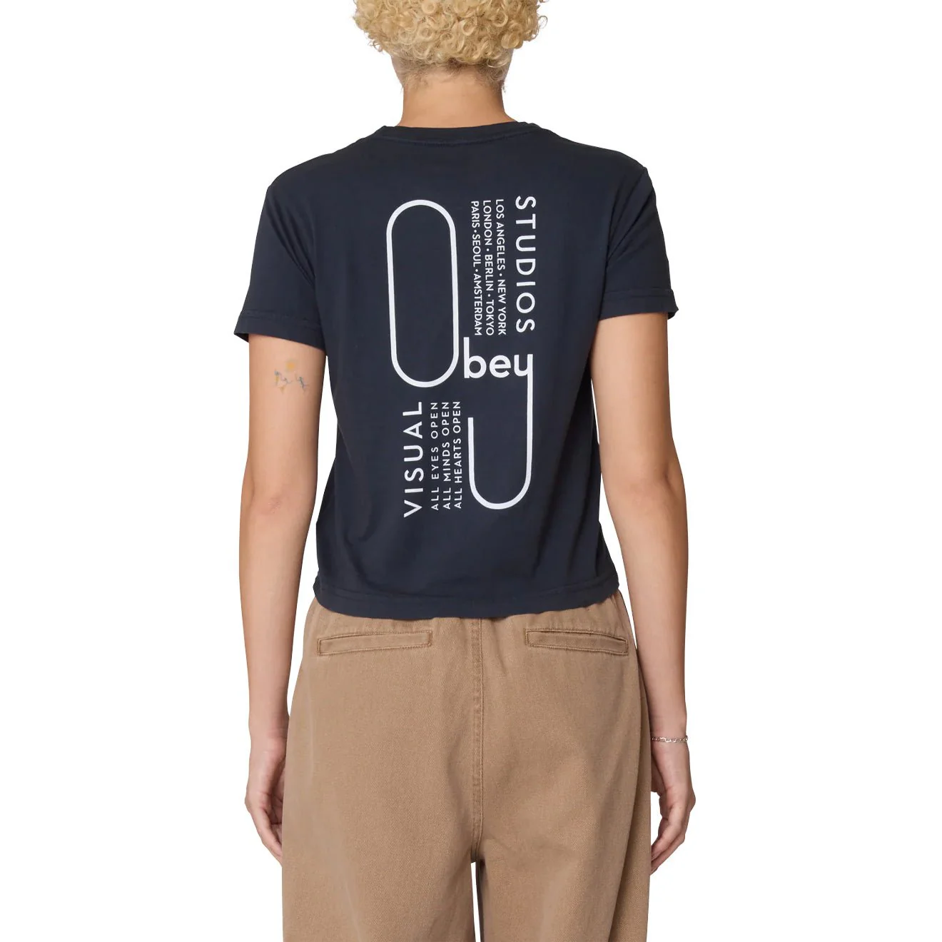 Obey Womens Visual Studios Tee Black - Image 4