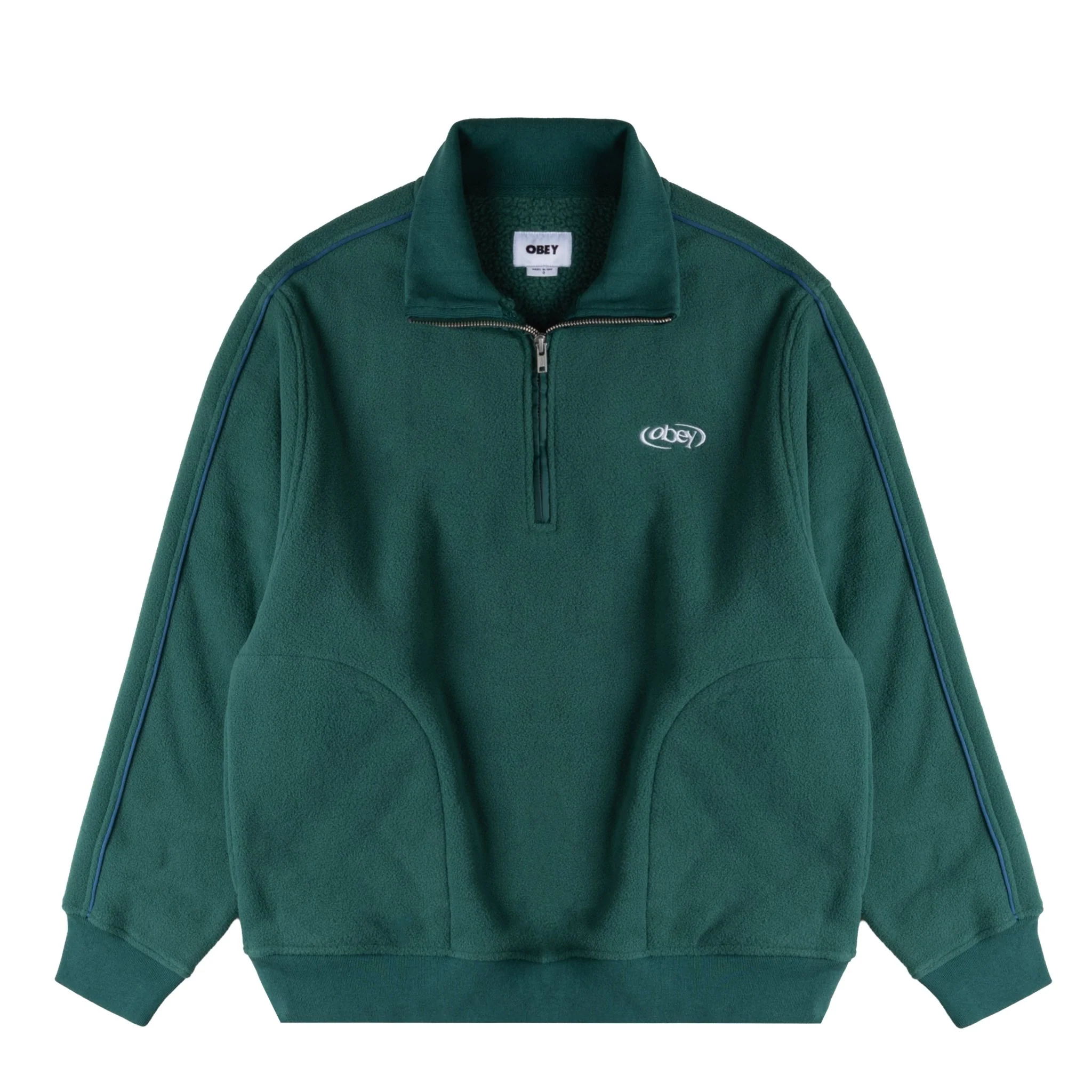 Obey Womens Watts Zip Mock Neck Forest