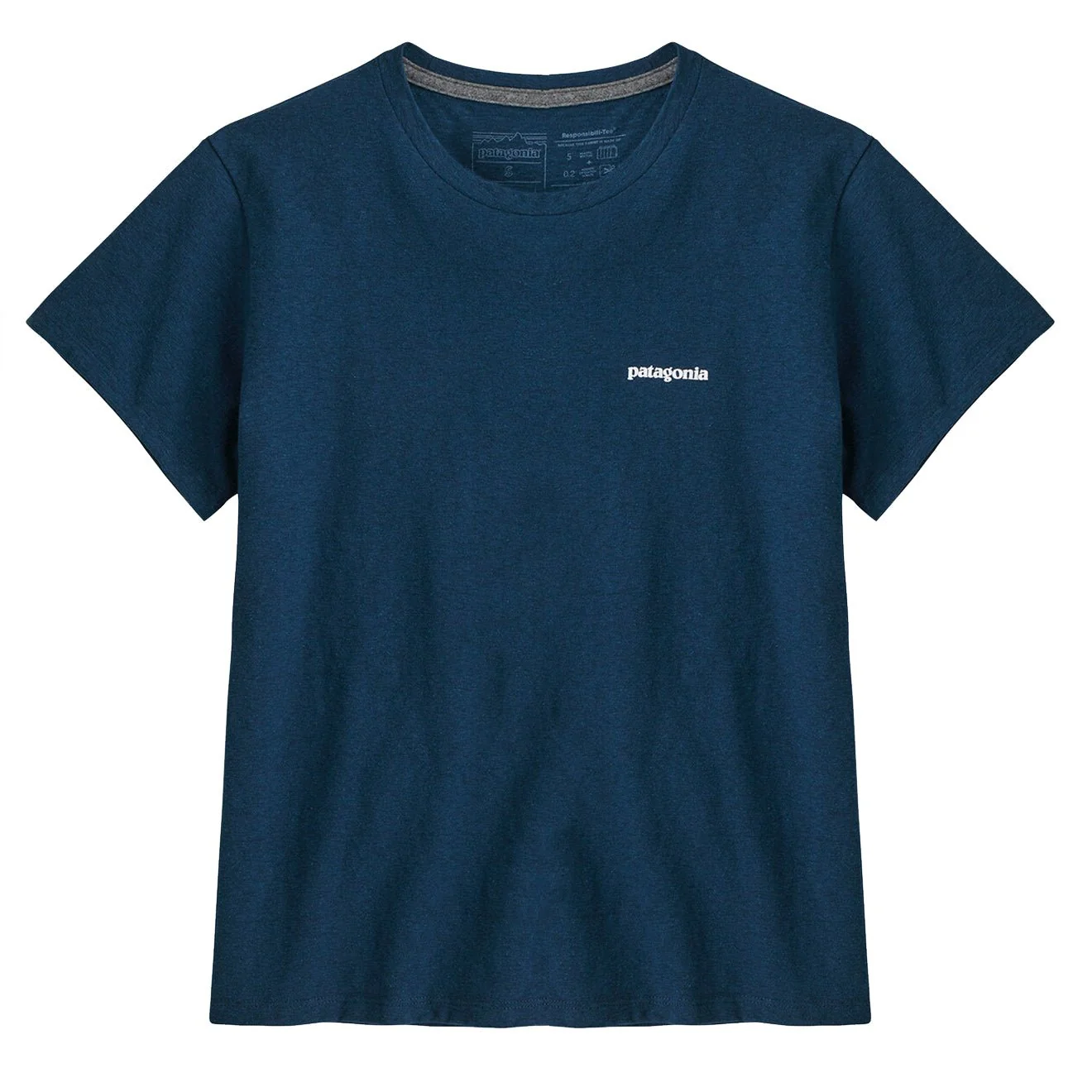Patagonia Womens P-6 Logo Responsibili Tee Tidepool Blue
