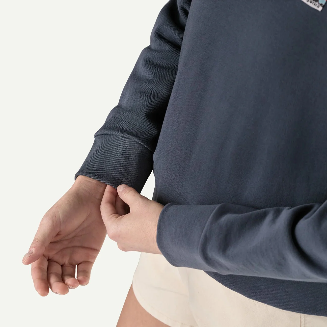 Patagonia Womens Regenerative Organic Certified Cotton Essential Hoody Wool White - Image 5